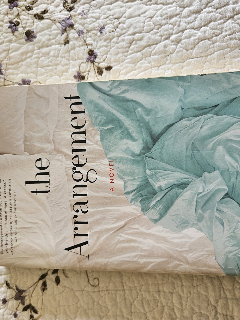 The Arrangement Novel Cover Art - Aqua & White